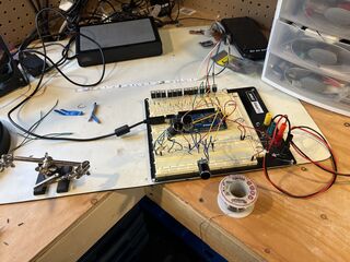 Arduino setup with MOSFETs and Rotary switches.
