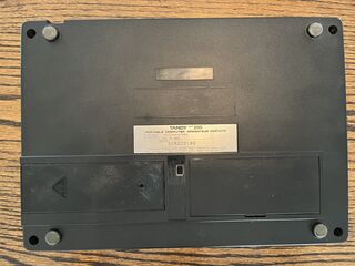 Tandy 200 Bottom with 3D printed battery door.