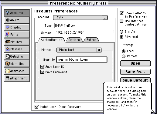 IMAP Settings